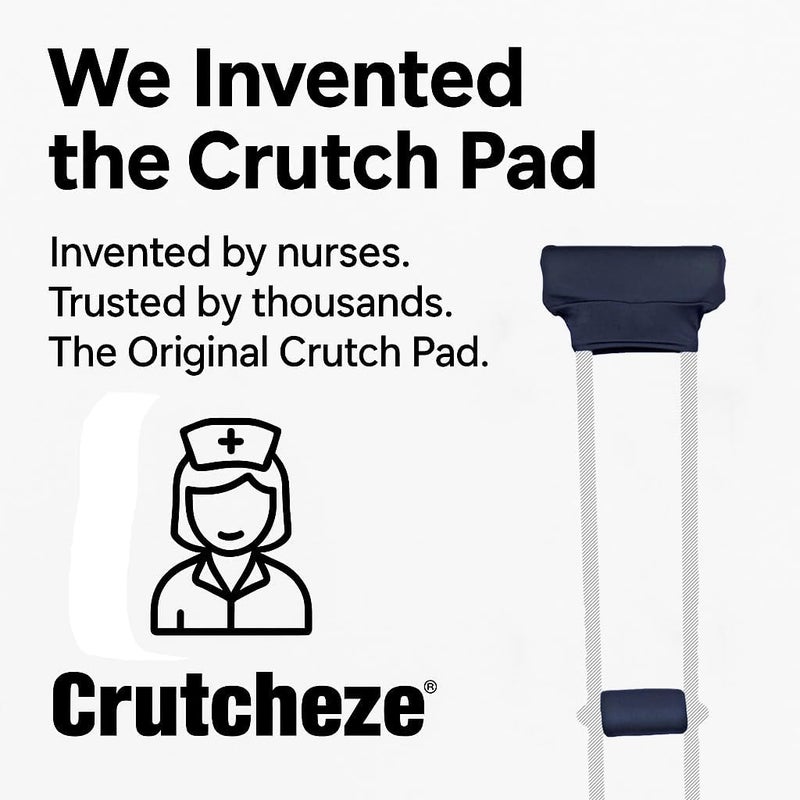 Crutcheze Premium Crutch Pad and Hand Grip Covers - Comfortable Washable Underarm Padding for Adult & Youth Crutches (Black) - Image 2